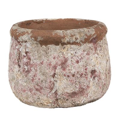 Clayre & Eef Blumentopf Ø 13x9 cm Beige Terrakotta (Gr. Ø 13x9 cm)