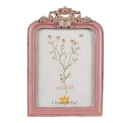 Clayre & Eef Bilderrahmen 10x15 cm Rosa Kunststoff Glas (Gr. 13x2x20 cm / 10x15 cm)