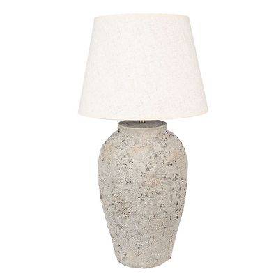 Clayre & Eef Tischlampe Ø 35x68 cm Grau Terrakotta