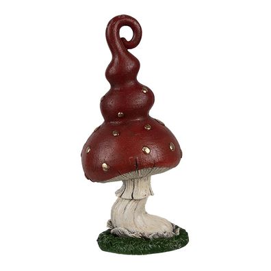 Clayre & Eef Dekoration Pilz 17 cm Rot Kunststoff (Gr. 8x6x17 cm)