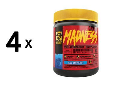 4 x Mutant Mutant Madness (30 serv) Blue Raspberry