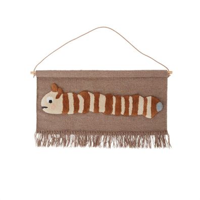 Wandteppich Leo, Wandaufhänger, Raupe, Wandbehang für Kinderzimmer, Wallhanger Larva