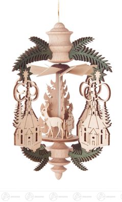 Baumschmuck Wärmespiel \"Zweig\" Seiffener Kirche/Weihnachtsmann, zum Hängen