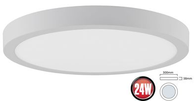 24W LED Deckenleuchte Kaltweiß 1850 Lumen Ø300 mm Aufputz Lampe Eckig Decke Beleuc...