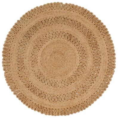 vidaXL Teppich Jute Handgeflochten 120 cm Rund