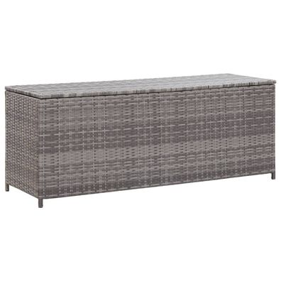 vidaXL Garten-Auflagenbox Grau 120x50x60 cm Poly Rattan