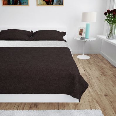 vidaXL Zweiseitige Tagesdecke Gesteppt 220 x 240 cm Creme und Braun