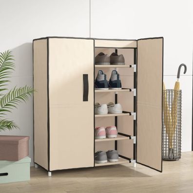 vidaXL Schuhschrank Creme 60x28x90 cm Stoff