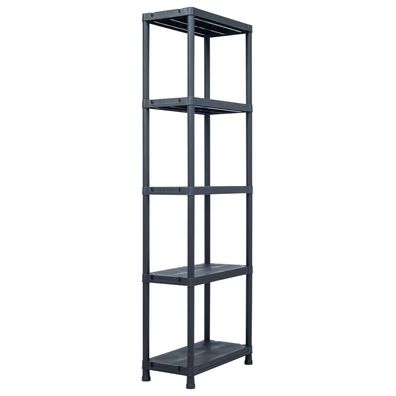 vidaXL Lagerregal Schwarz 125 kg 60 x 30 x 180 cm Kunststoff