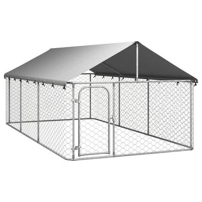 vidaXL Outdoor-Hundezwinger mit Dach 400x200x150 cm