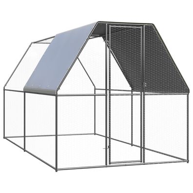 vidaXL Outdoor-Hühnerkäfig 2x4x2 m Verzinkter Stahl