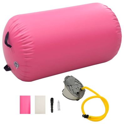 vidaXL Aufblasbare Gymnastik-Rolle mit Pumpe 100x60 cm PVC Rosa