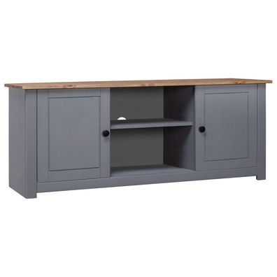 vidaXL TV-Schrank Grau 120x40x50 cm Massivholz Panama-Kiefer