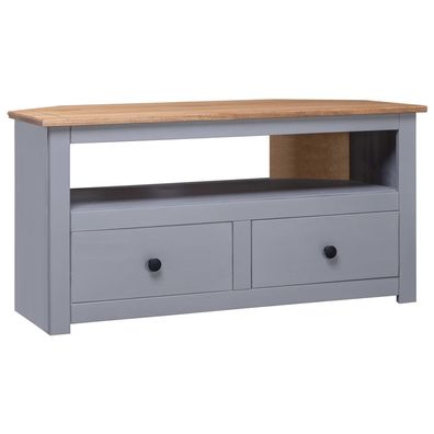 vidaXL TV-Eckschrank Grau 93 x 49 x 49 cm Massivholz Panama-Kiefer