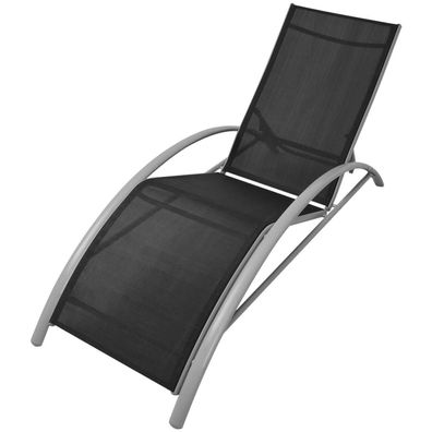 vidaXL Sonnenliege Aluminium Schwarz