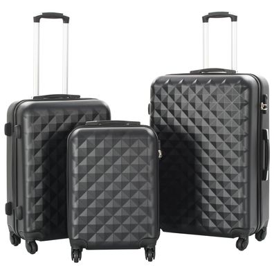 vidaXL Hartschalen-Trolley-Set 3 Stk. Schwarz ABS