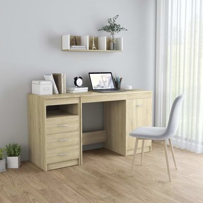 vidaXL Schreibtisch Sonoma-Eiche 140x50x76 cm Holzwerkstoff