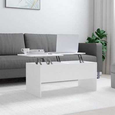 vidaXL Couchtisch Weiß 102x50,5x46,5 cm Holzwerkstoff