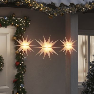 vidaXL LED-Weihnachtssterne 3 Stk. Faltbar Weiß