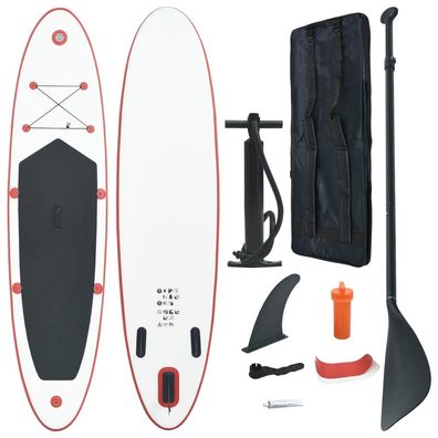 vidaXL Stand Up Paddle Board SUP Aufblasbar Rot und Weiß