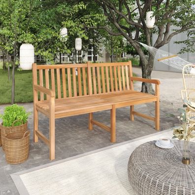 vidaXL Gartenbank 150 cm Massivholz Teak