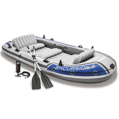 Intex Schlauchboot mit Rudern und Pumpe Excursion 5 68325NP