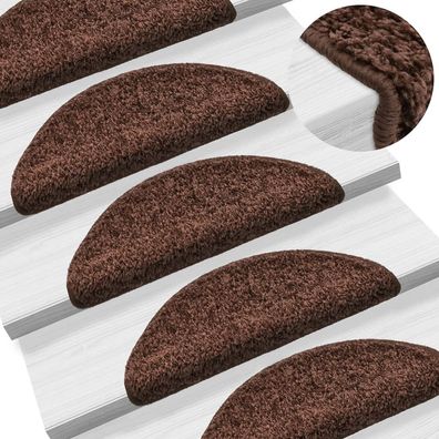 vidaXL Stufenmatten 10 Stk. 56x17x3 cm Braun Halbrund