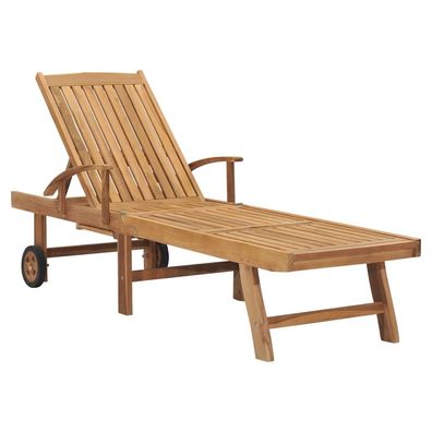 vidaXL Sonnenliege Massivholz Teak