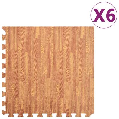 vidaXL Bodenmatten 6 Stk. Holzmaserung 2,16 m² EVA-Schaumstoff