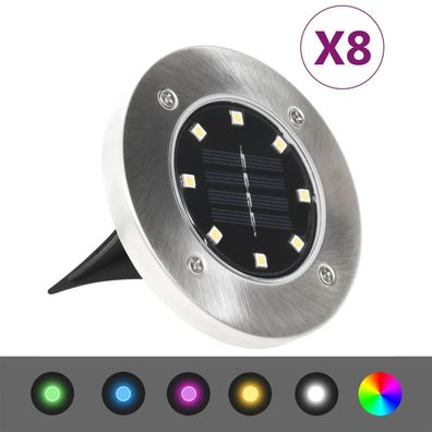 vidaXL Solar-Bodenleuchten 8 Stk. LED RGB-Lichtfarbe