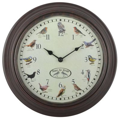 Esschert Design Uhr mit Vogelgezwitscher