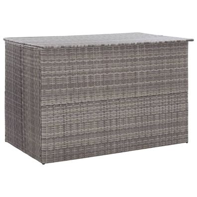 vidaXL Garden-Auflagenbox Grau 150x100x100 cm Poly Rattan