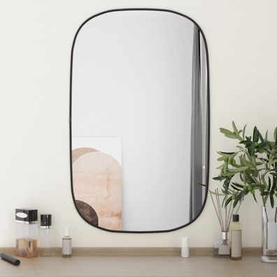 vidaXL Wandspiegel Schwarz 80x50 cm
