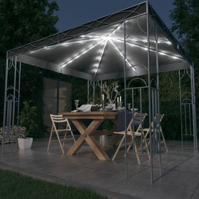 vidaXL Pavillon mit LED-Lichterkette 300x300 cm Anthrazit