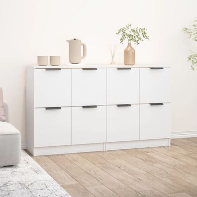 vidaXL Sideboards 2 Stk. Weiß 60x30x70 cm Holzwerkstoff