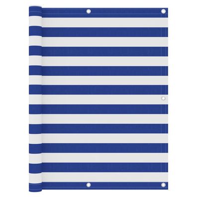 vidaXL Balkon-Sichtschutz Weiß und Blau 120x300 cm Oxford-Gewebe