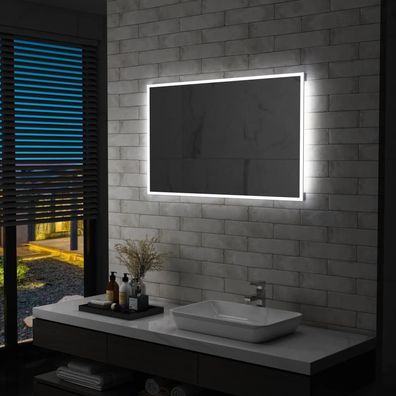 vidaXL Badezimmer-Wandspiegel mit LEDs 100x60 cm