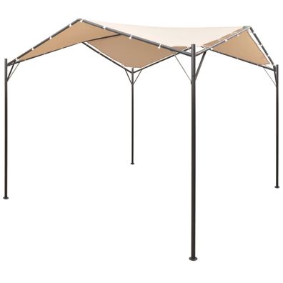 vidaXL Pavillon Partyzelt Überdachung 4x4 m Stahl Beige