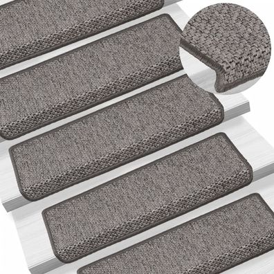 vidaXL Treppenmatten Selbstklebend Sisal 15Stk. 65x21x4cm Grau & Beige