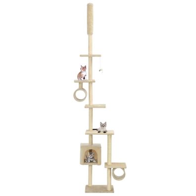 vidaXL Katzen-Kratzbaum mit Sisal-Kratzsäulen 260 cm Beige