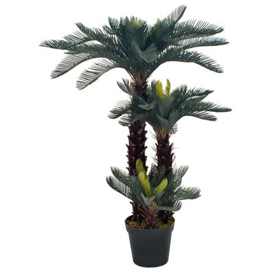 vidaXL Künstliche Pflanze Cycas-Palme mit Topf Grün 125 cm