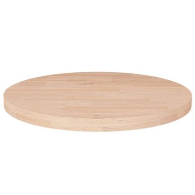 vidaXL Runde Tischplatte Ø40x2,5 cm Unbehandeltes Massivholz Eiche