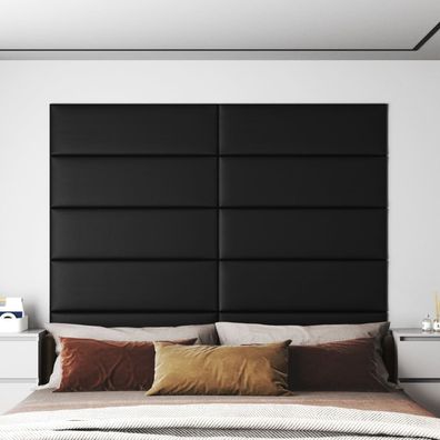 vidaXL Wandpaneele 12 Stk. Schwarz 90x30 cm Kunstleder 3,24 m?