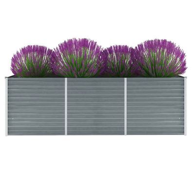 vidaXL Garten-Hochbeet Verzinkter Stahl 240x80x77 cm Grau