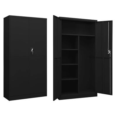 vidaXL Schließfachschrank Schwarz 90x40x180 cm Stahl