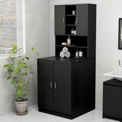 vidaXL Waschmaschinenschrank Schwarz 70,5x25,5x90 cm