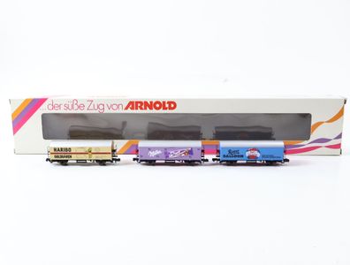 Arnold N 0210 Güterwagen-Set 3-tlg. Der süße Zug "Ritter/ Milka/ Haribo"