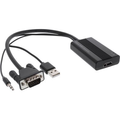 InLine Konverter VGA + Audio zu HDMI - Eingang VGA und Klinke Audio Stereo