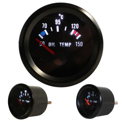 Jom Youngtimer Zusatzinstrument Öltemperatur Anzeige Instrument 52mm Schwarz LED