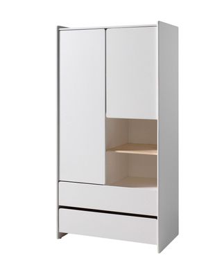 Kleiderschrank Kiddy MDF Weiß 90x180x55 cm